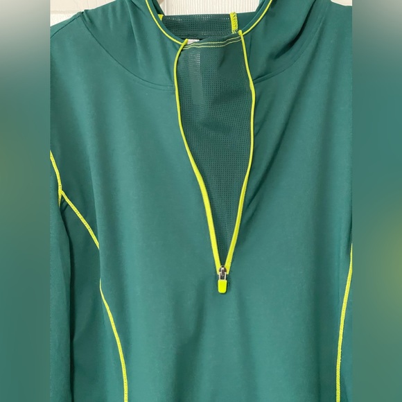 Fabletics Women's Nara Half Zip Hoodie Rainforest/Citron Color Size L NWT - Picture 7 of 16